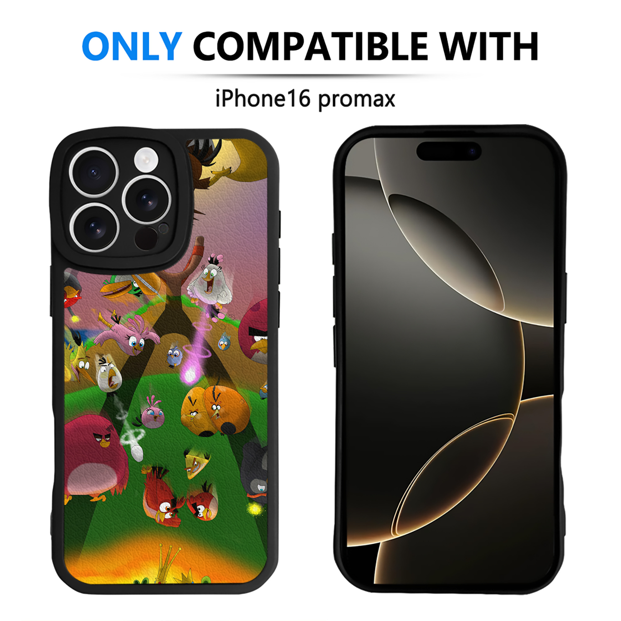 （画像用） Angry Birds アングリーバード 【iPhone 16シリーズ対応】シリコンスマホケース（レザー調） 材質：シリコン